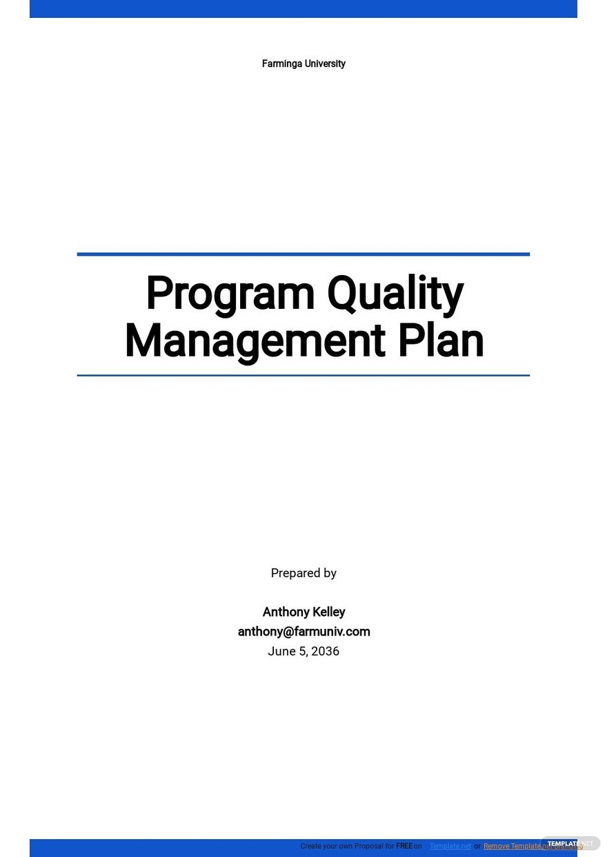 Project Quality Management Plan Template Google Docs Word Template