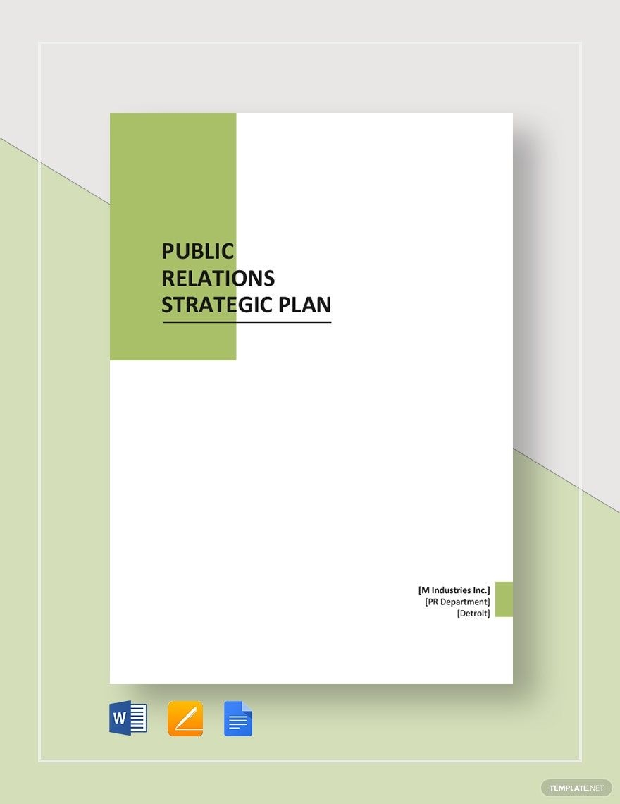 Public Relations Strategic Plan Template In Word Pages PDF Google 