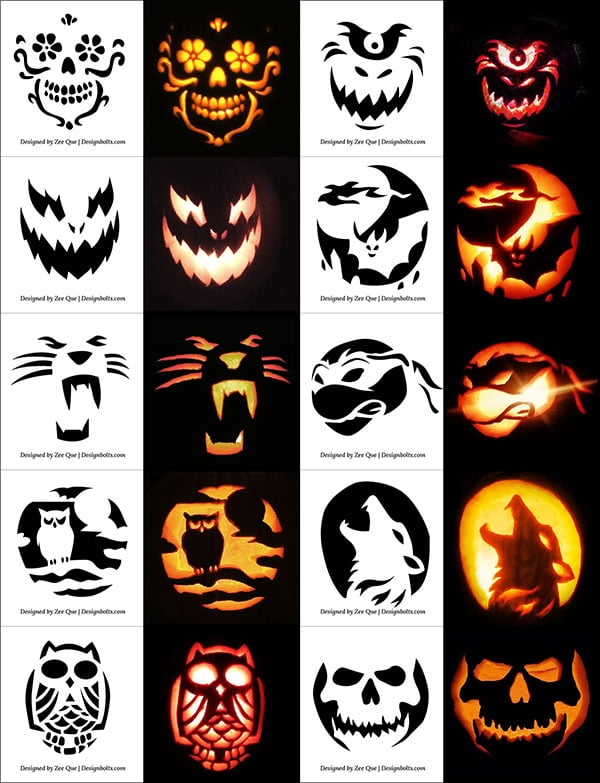 free pumpkin carving designs printable