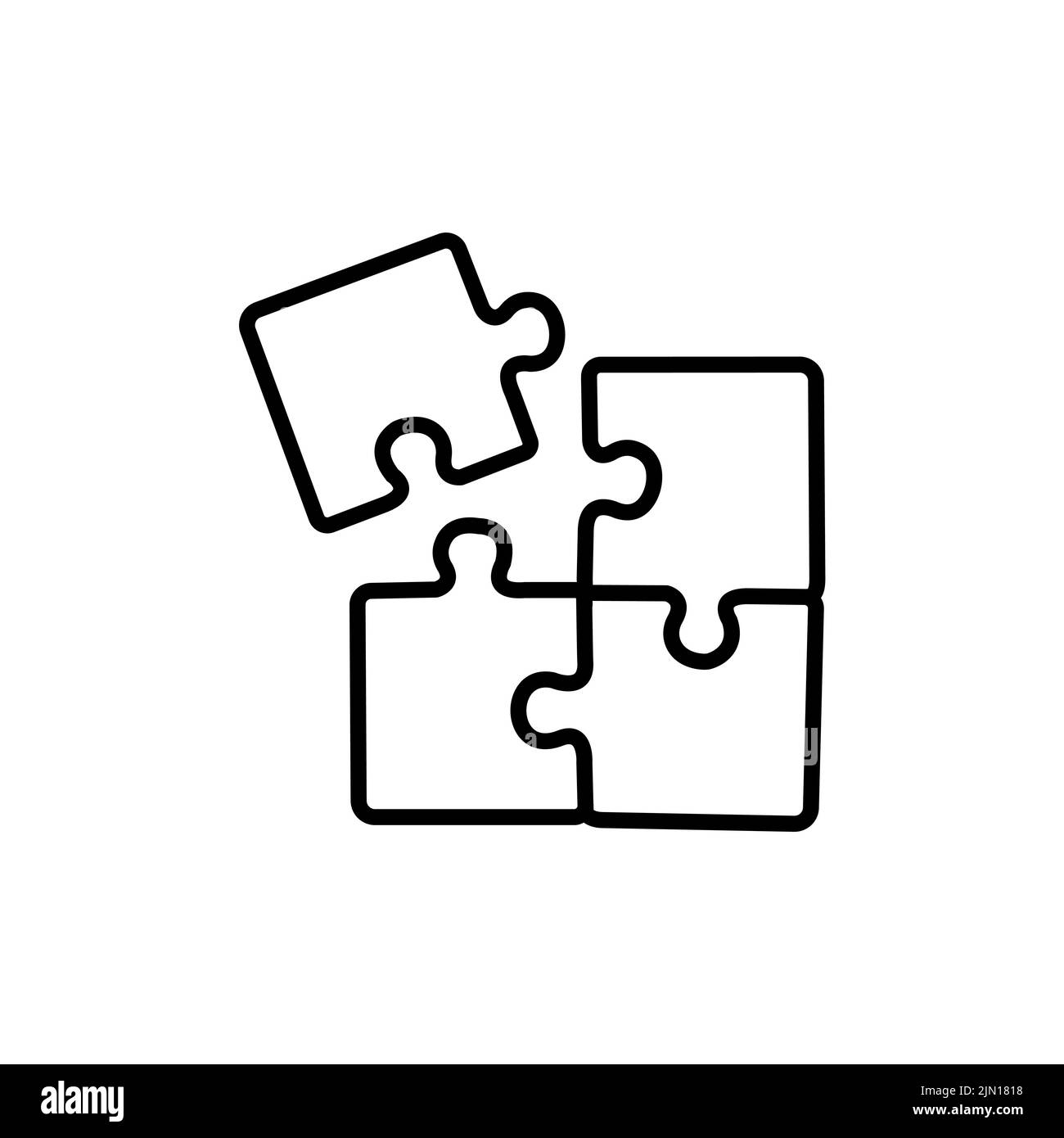 Puzzle Pieces Outline Vector Icon Puzzle Jigsaw Puzzle Icon Vector 