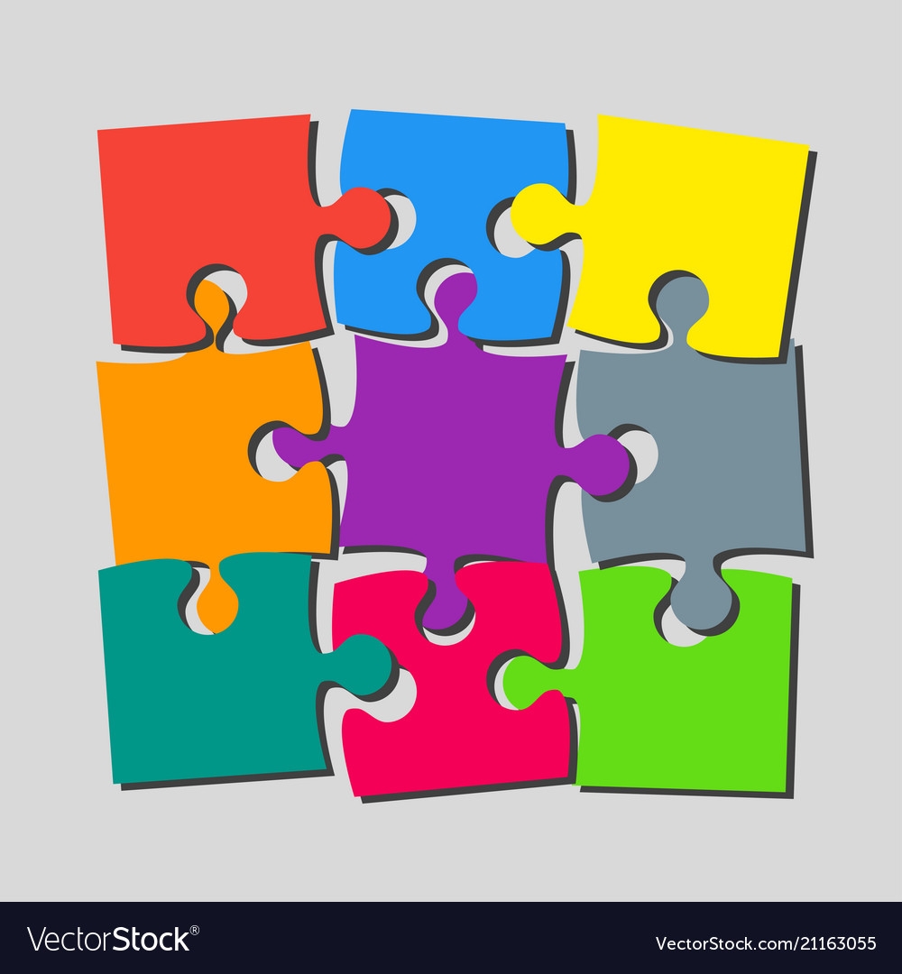 Puzzle Template 9 Pieces