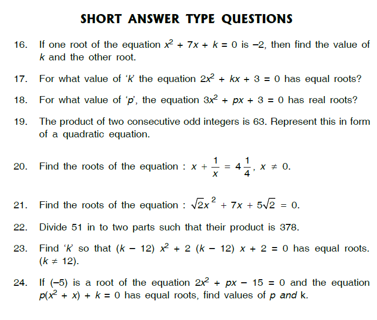 Quadratic Equations Worksheet Grade 10 Pdf Diy Projects