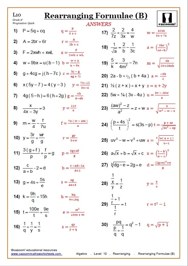 physics equations worksheet