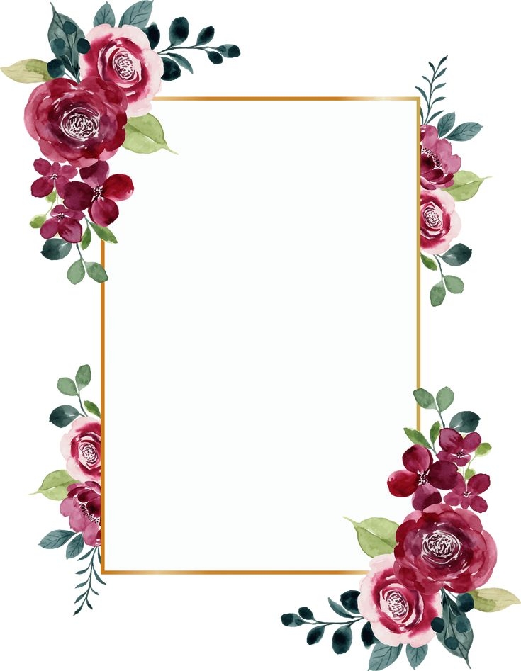 Red Flower Frame Free Vector