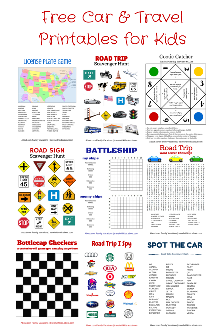 Road Trip Activities Printables