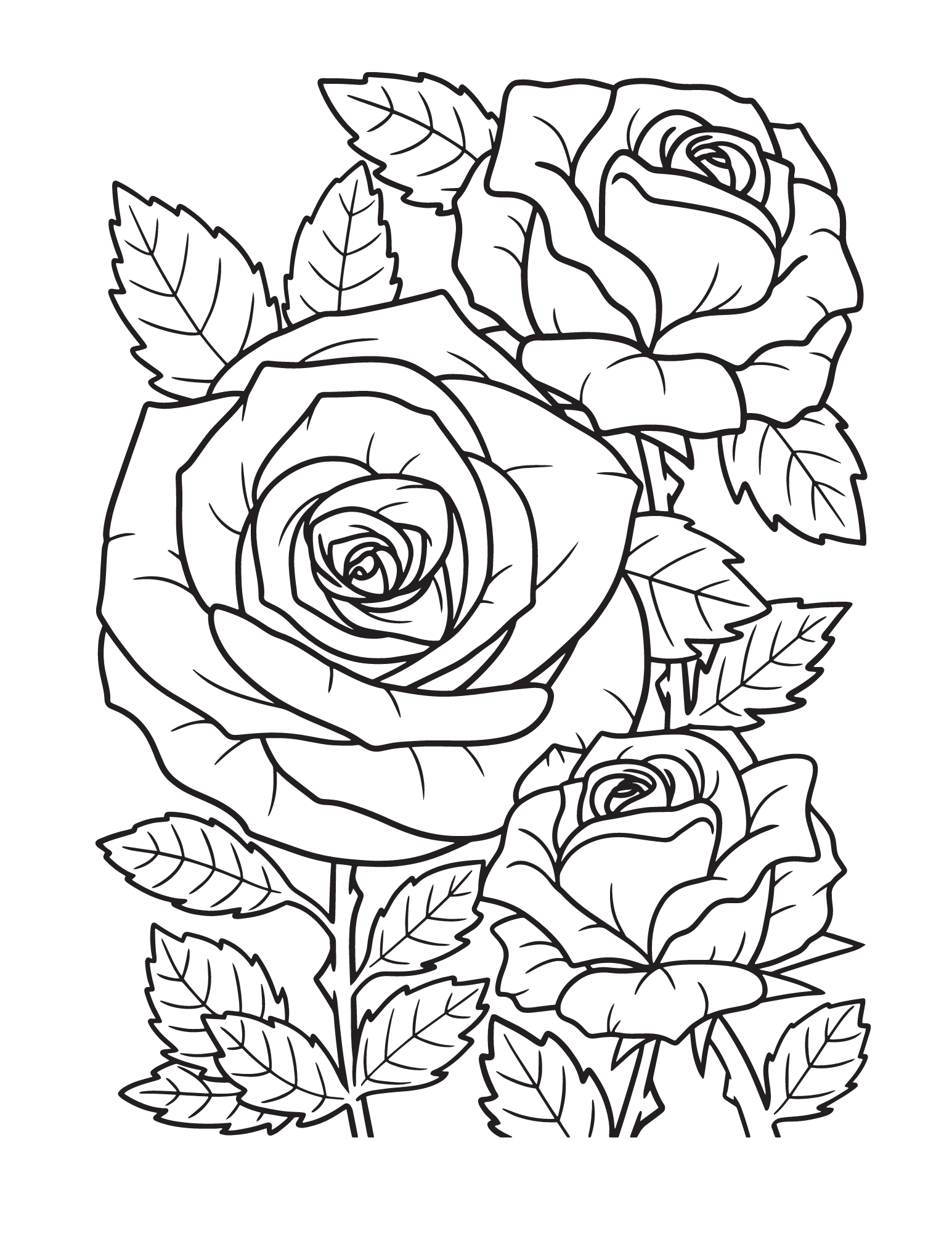 rose coloring pictures printable
