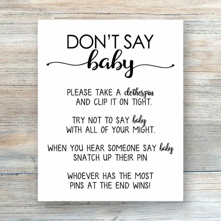 Rustic Dont Say Baby Game Printable Dont Say Baby Sign Etsy Dont 