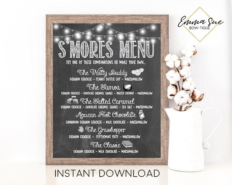 S 39 more Menu Chalkboard Design Printable Sign Digital File Instant
