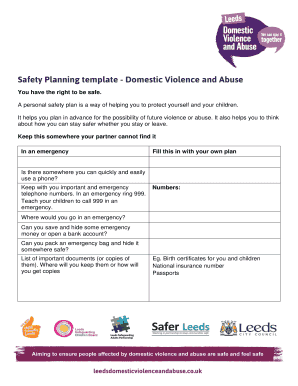 safety planning template