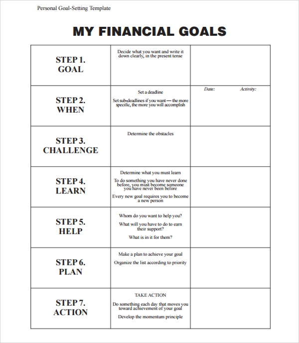 Sample Goal Planning Template 8 Free Documents In PDF Word