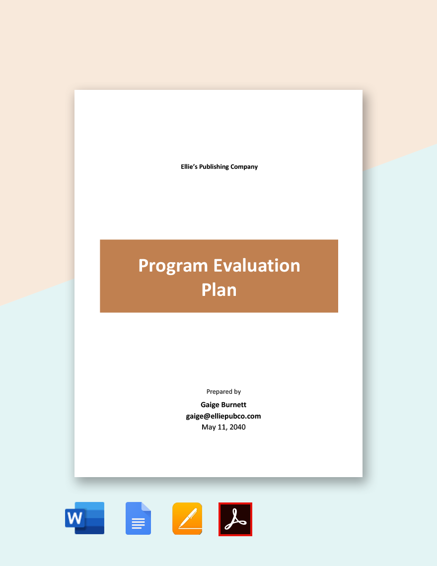 Sample Program Evaluation Plan Template In Google Docs Word PDF 