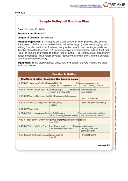 volleyball practice plan template