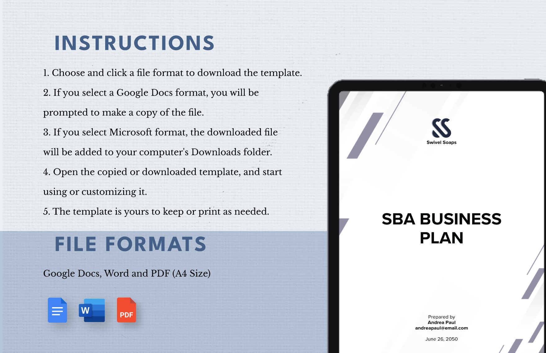 SBA Business Plan Template In PDF Word Google Docs Download 