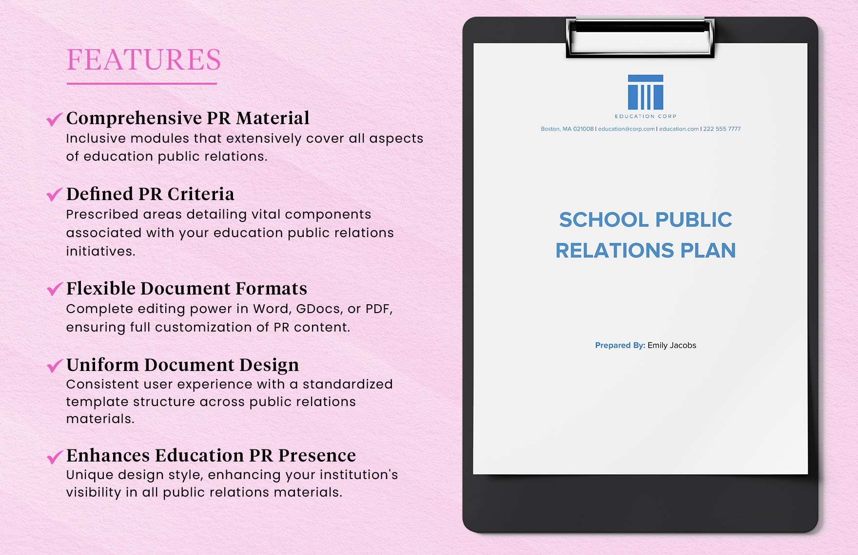 School Public Relations Plan Template In Word PDF Google Docs 