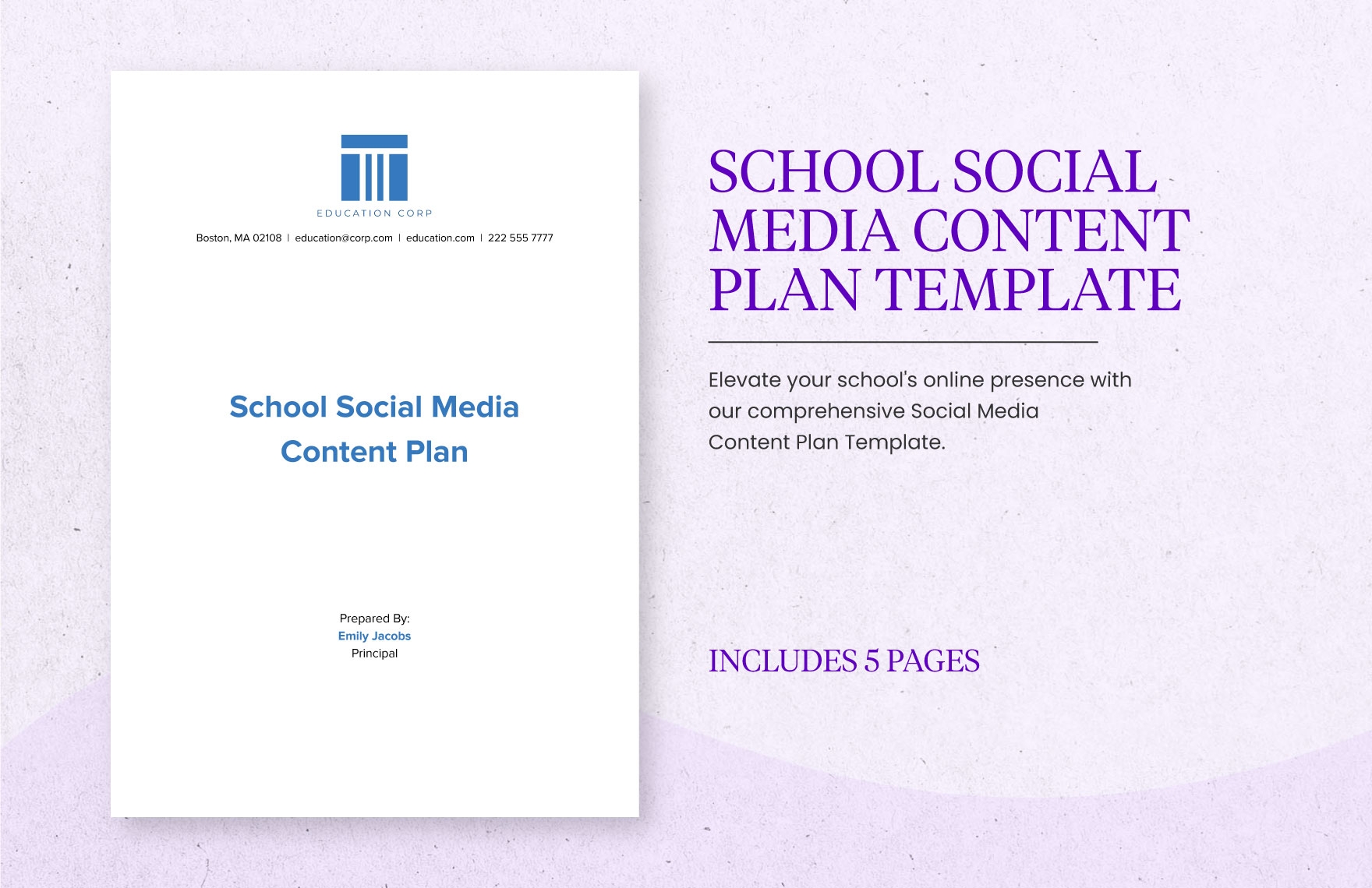 School Social Media Content Plan Template In Word PDF Google Docs 