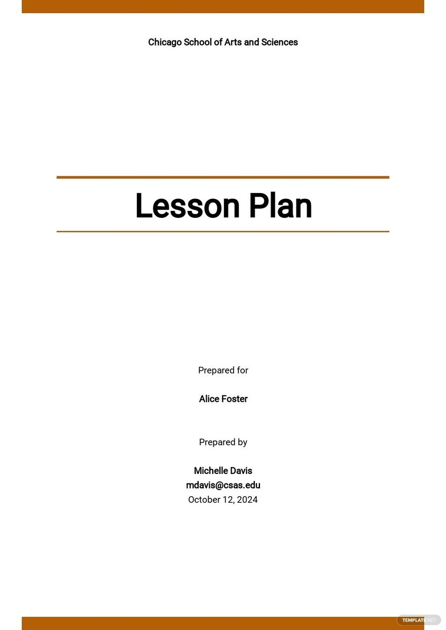 Secondary Teacher Lesson Plan Template Google Docs Word Apple Pages 