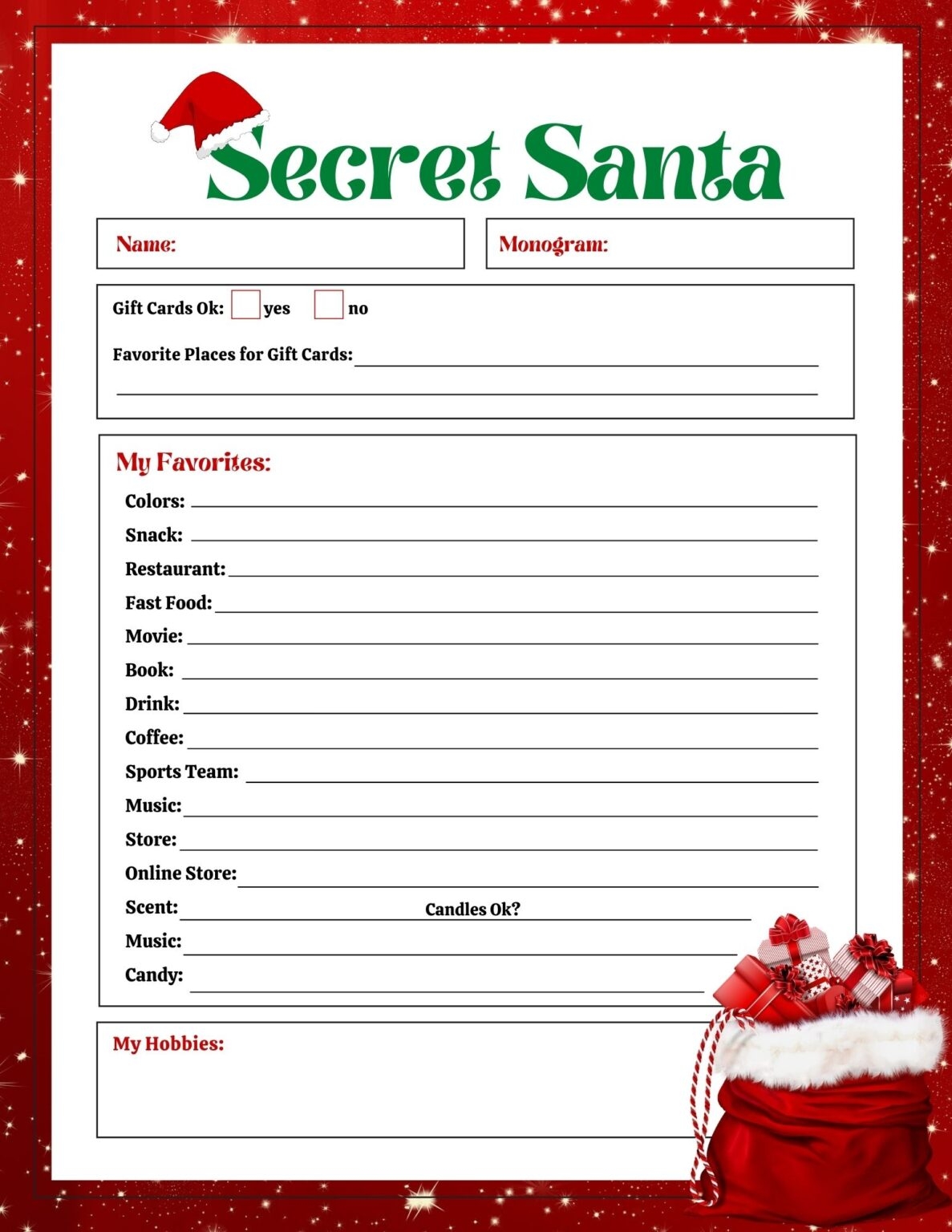 printable santa pictures