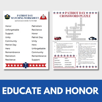 September 11 Patriot Day Printable Word Search Activities By Jenny Marie