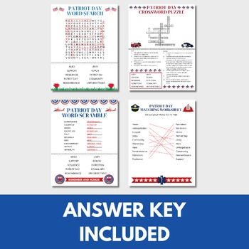 September 11 Patriot Day Printable Word Search Activities By Jenny Marie