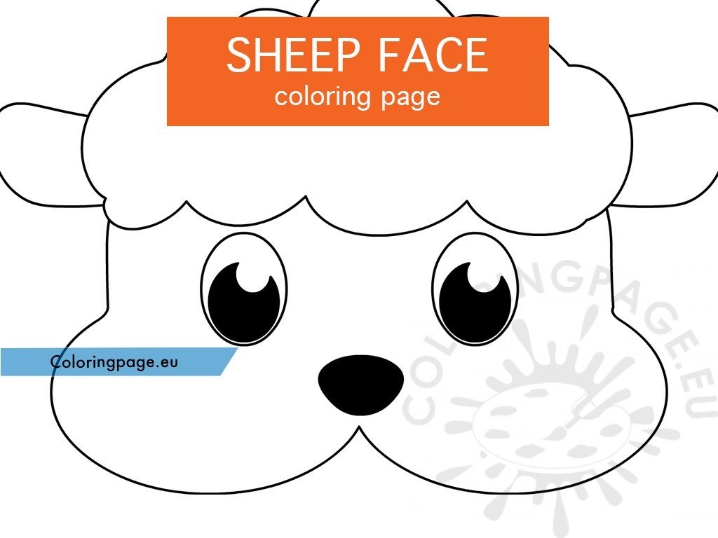 Sheep Face Animal Printable Coloring Page