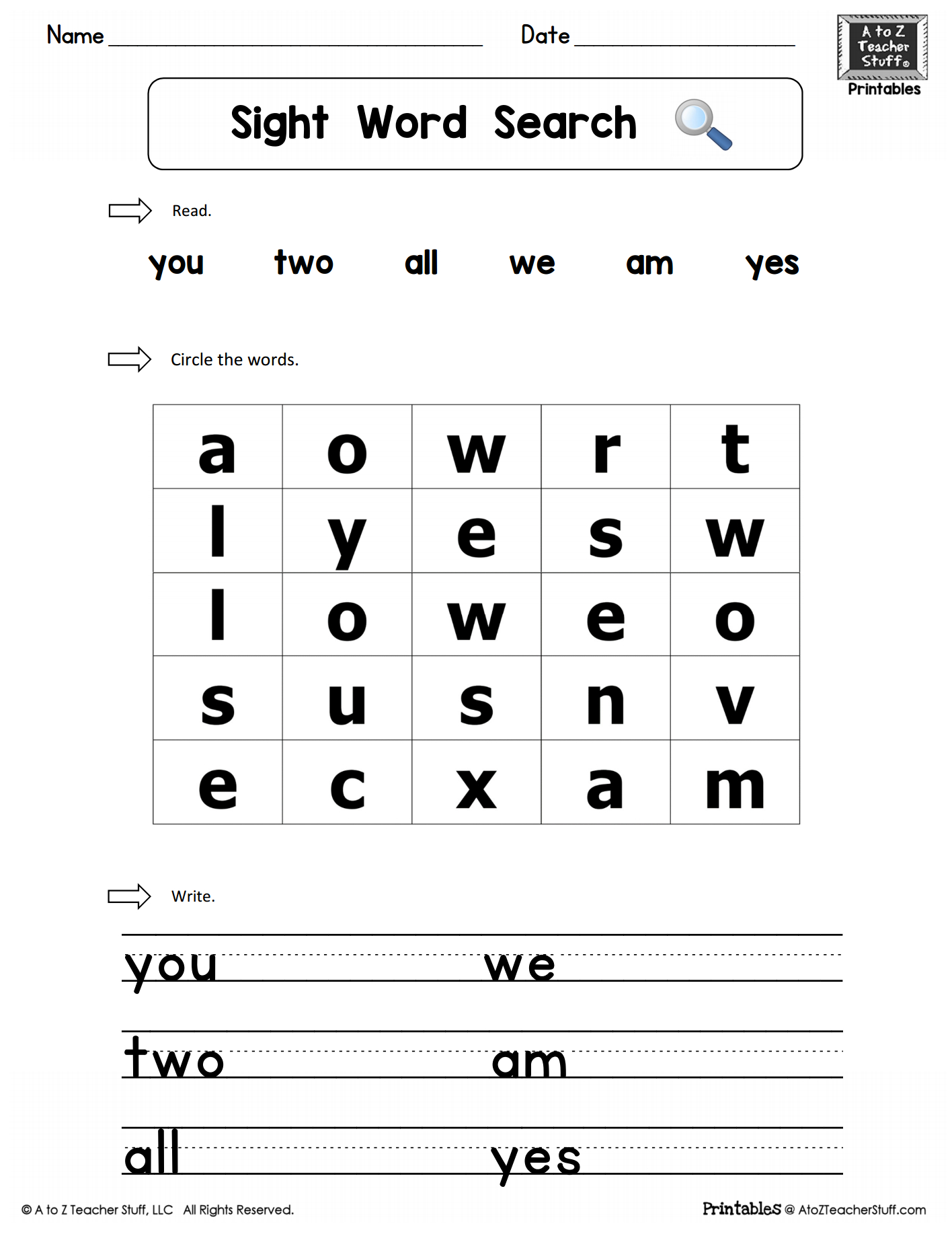free printable first grade sight word games