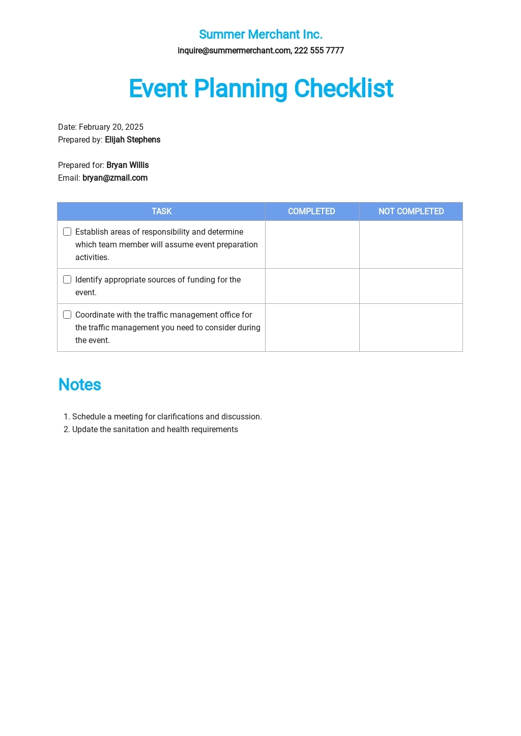Simple Event Planning Checklist Template Free PDF Google Docs Word 