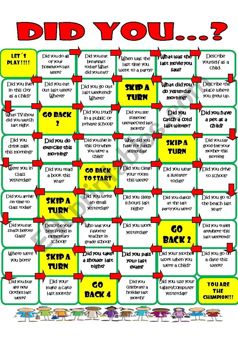 past simple activities printable
