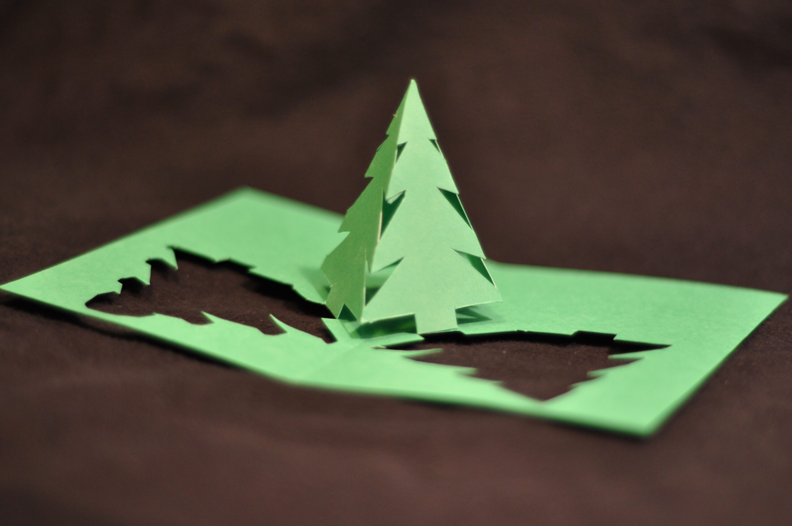 Simple Pyramid Christmas Tree Pop Up Card Template Creative Pop Up Cards