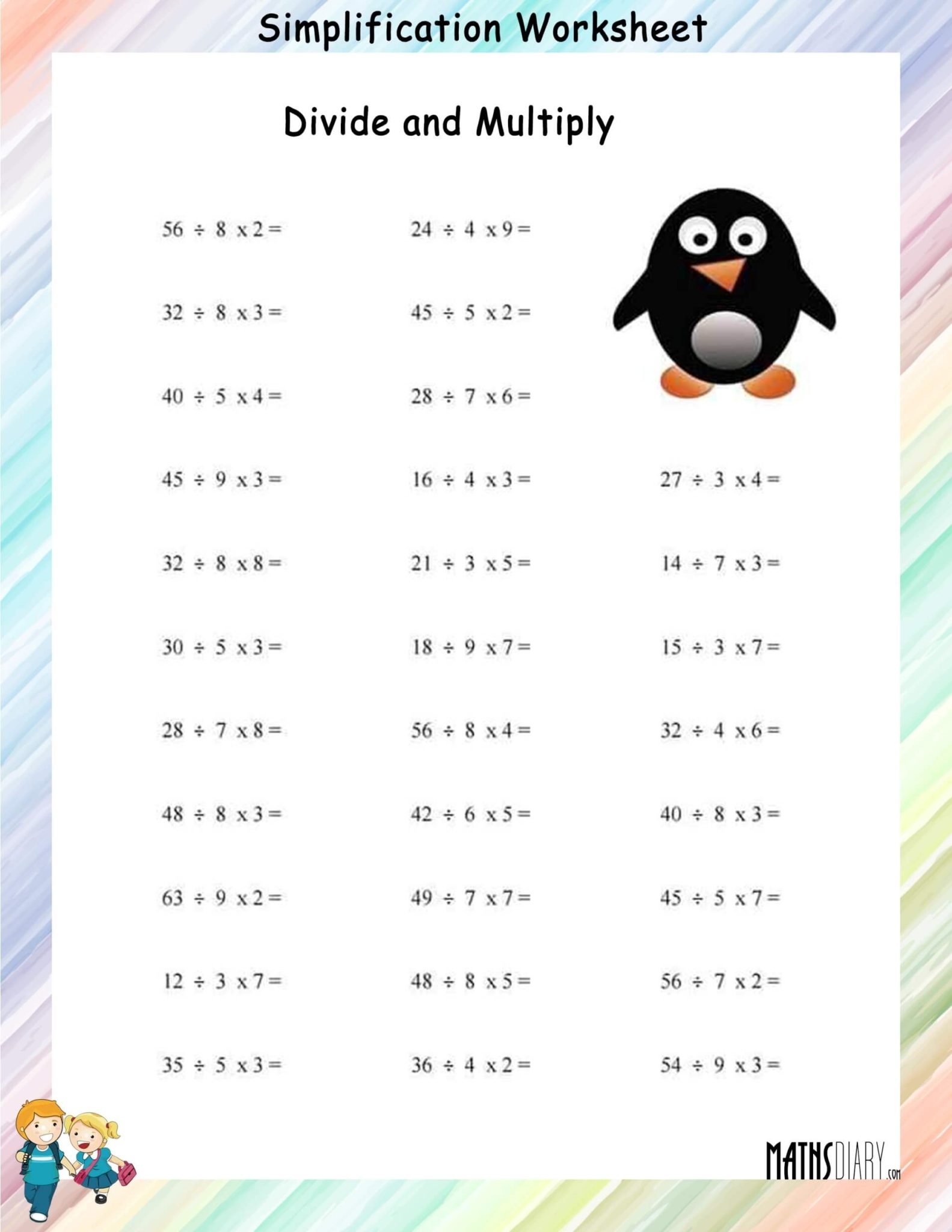 simplifying equations worksheet