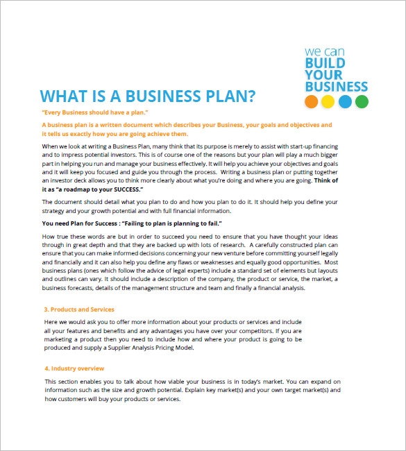 Small Business Plan Templates 18 Free Printable Word PDF Formats