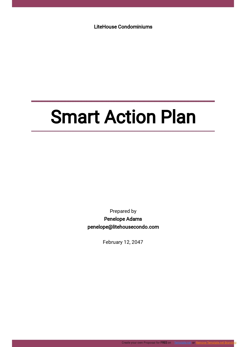 Smart Action Plan Template Google Docs Word Apple Pages Template