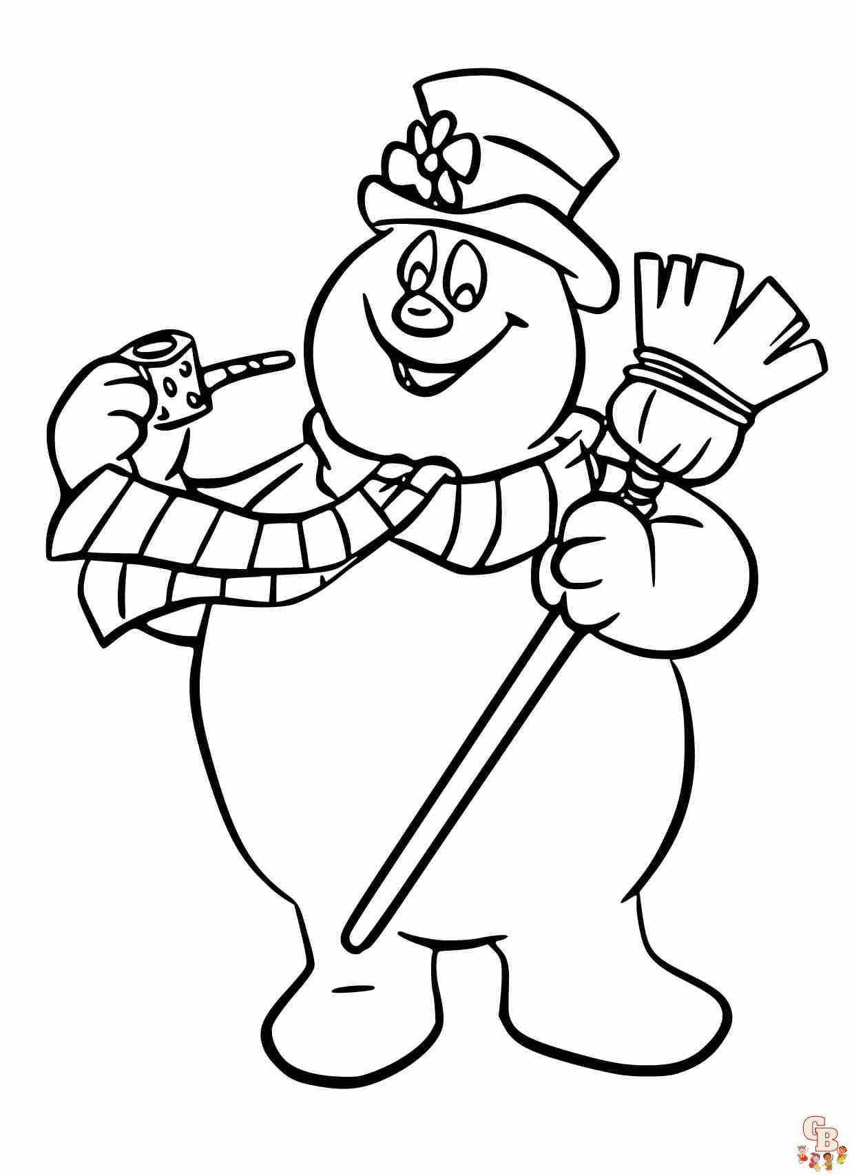 Snowman Coloring Printable Free Worksheets Printable