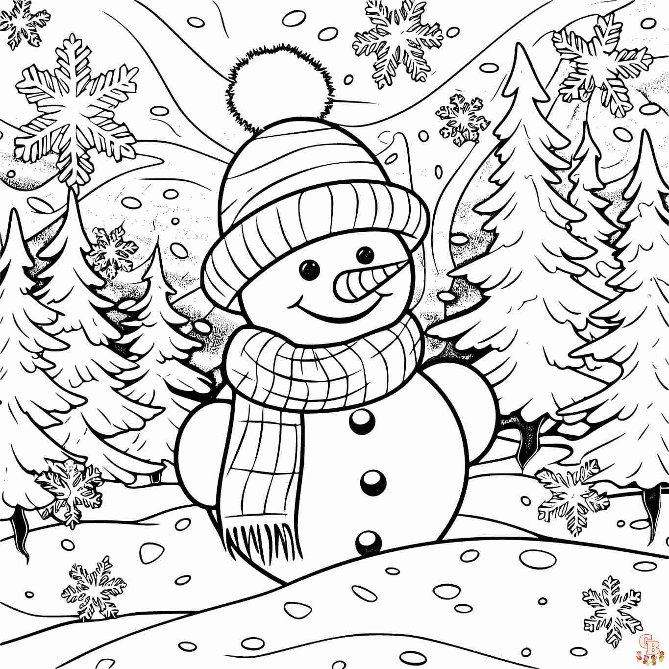 Snowman Coloring Printable Free Worksheets Printable