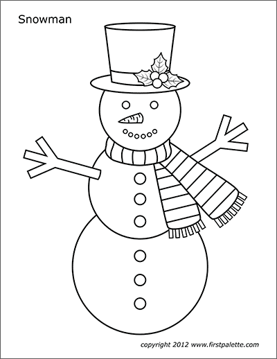 Snowman Free Printable Templates Coloring Pages FirstPalette
