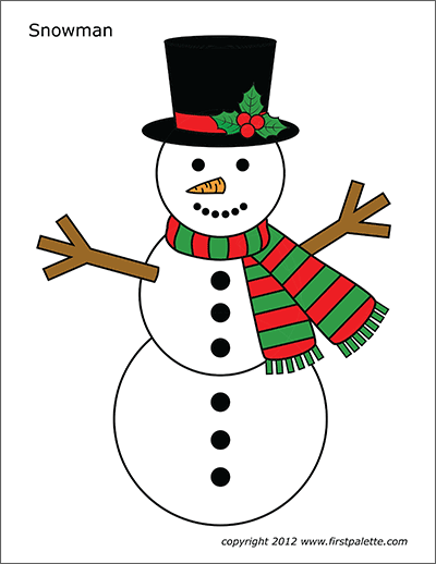 Snowman Free Printable Templates Coloring Pages FirstPalette