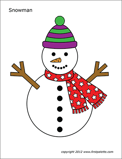 Snowman Free Printable Templates Coloring Pages FirstPalette