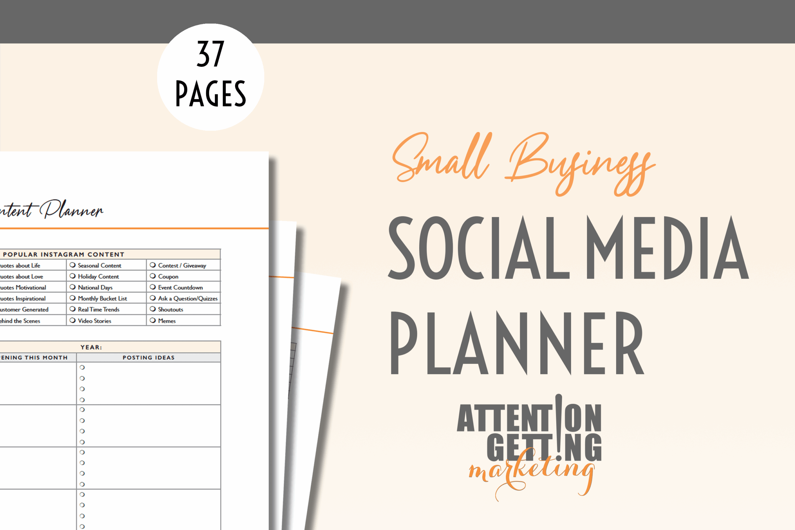 Social media marketing plan template Attention Getting Marketing