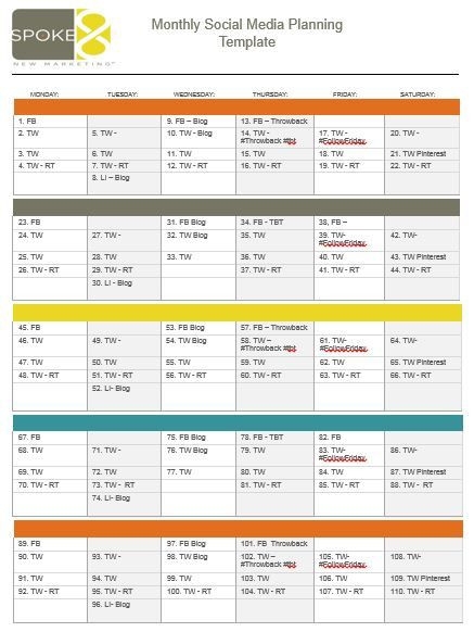Social Media Planner Template Social Media Marketing Plan Template