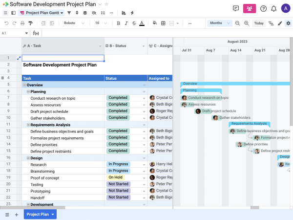 Software Development Project Plan Template Spreadsheet