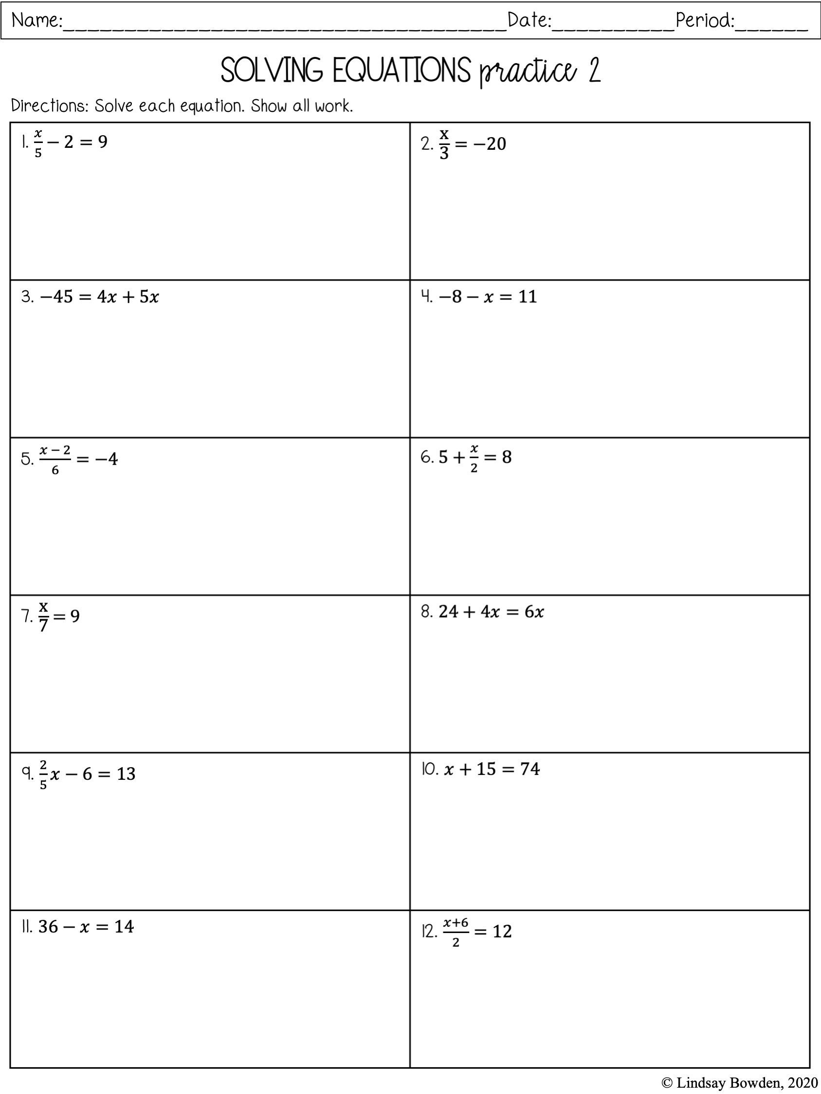 Solve 22 Step Equations Worksheet E streetlight