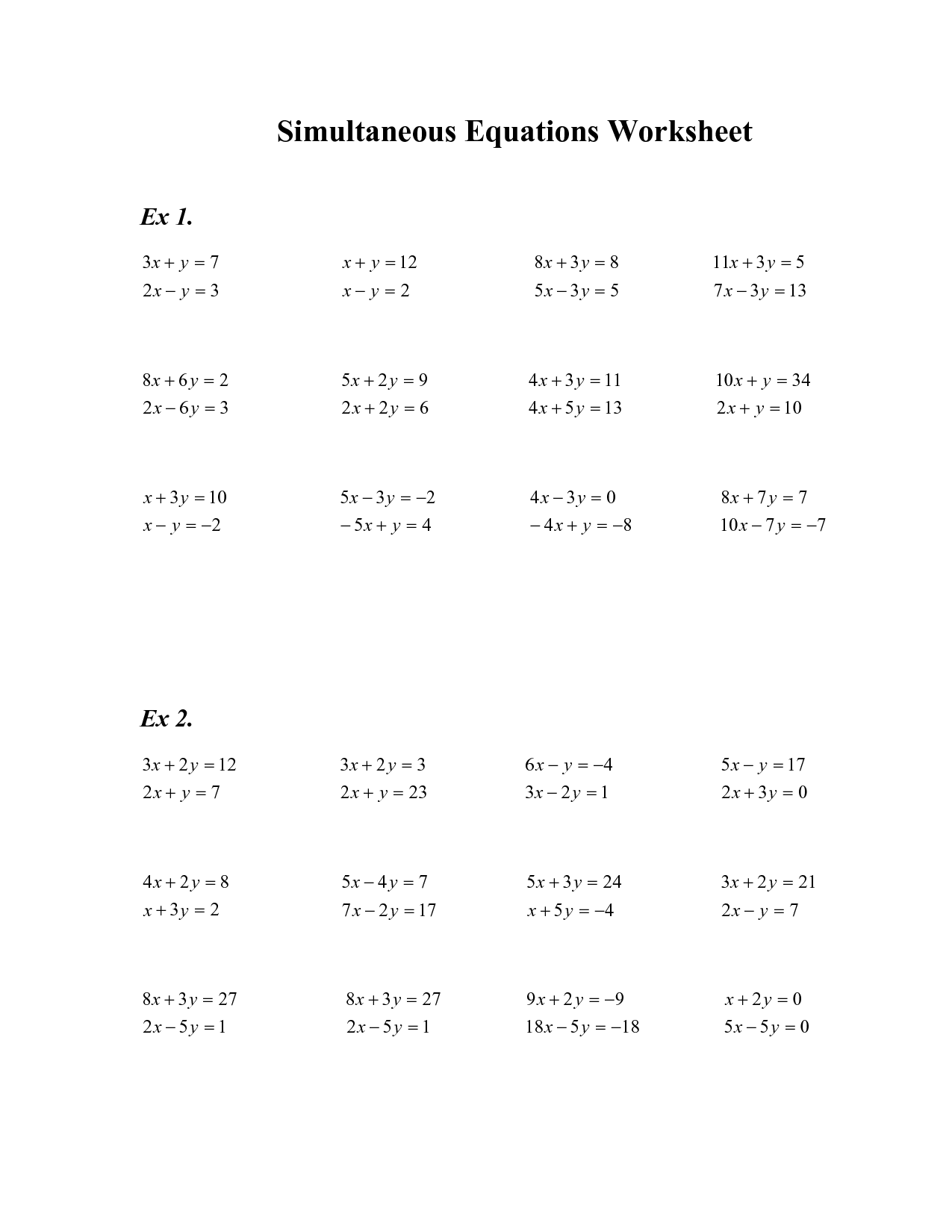 Solving Equations And Inequalities Worksheet E streetlight