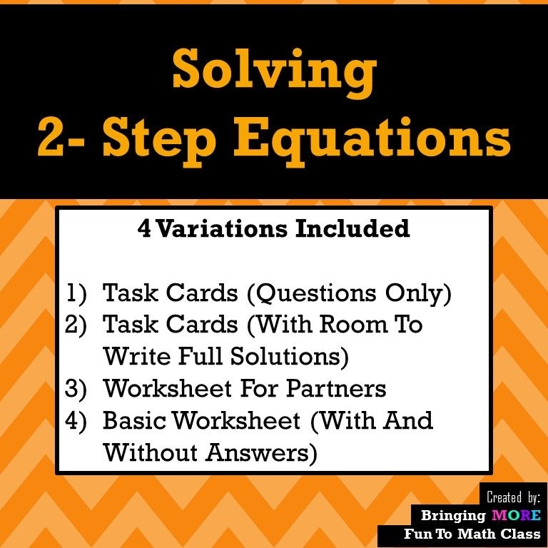Solving Equations One Step Worksheet Printable Calendars AT A GLANCE