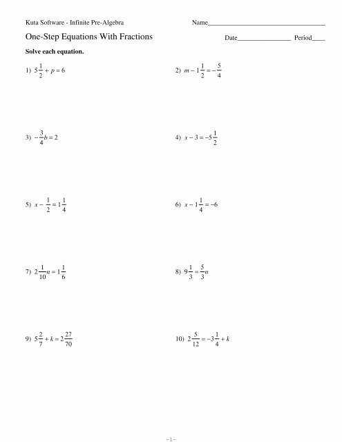 Solving Equations With Fractions Worksheet New Solving Multistep