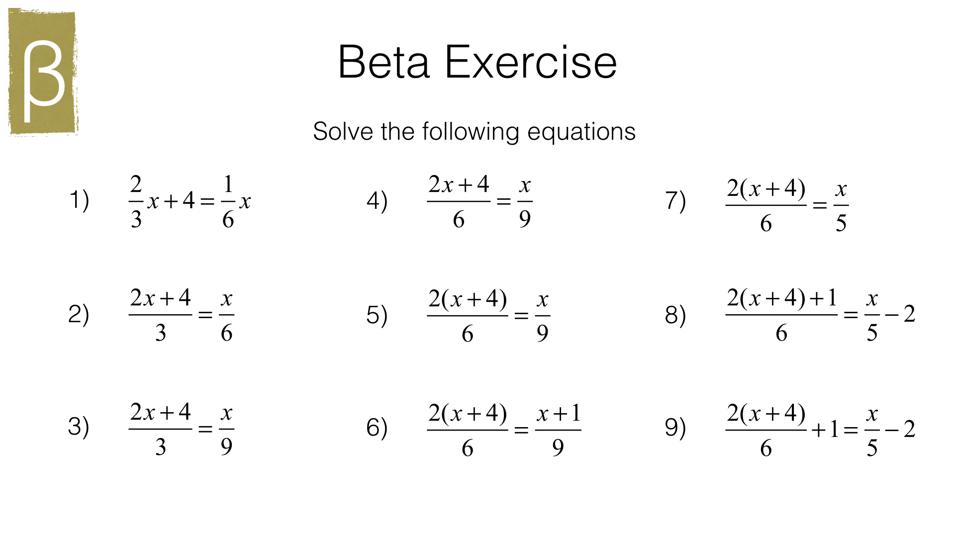 worksheet solving equations with fractions