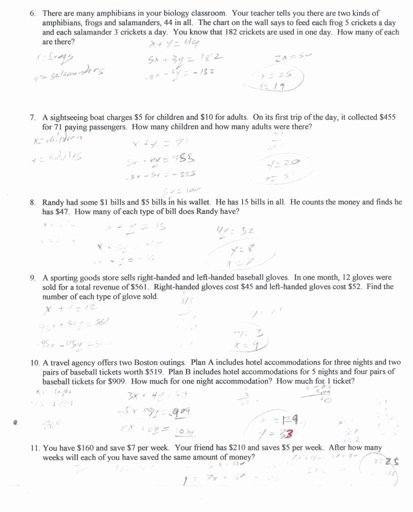 Solving Equations Word Problems Worksheet Beautiful Solving Systems