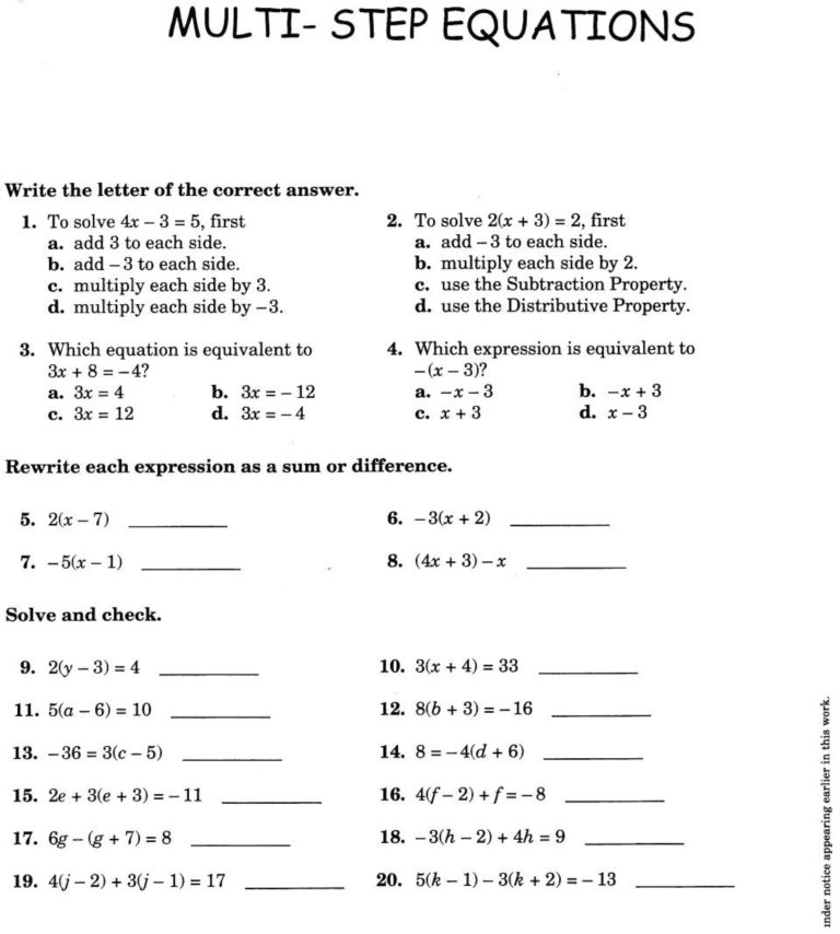Solving Equations Word Problems Worksheet Pro Worksheet