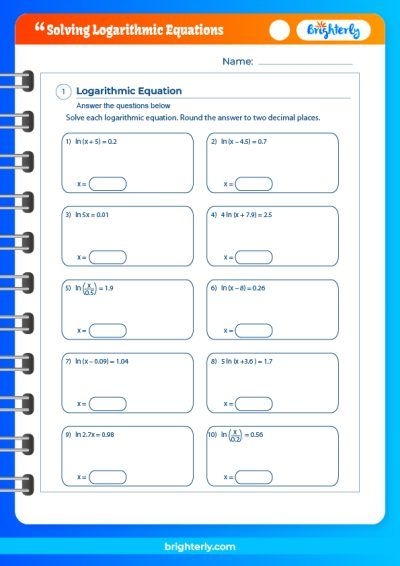 solving log equations worksheet