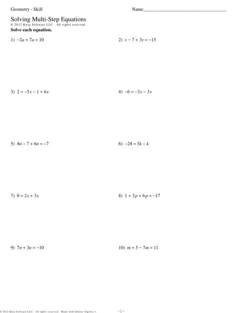 Solving Multi Step Equations Christmas Teaching Resources