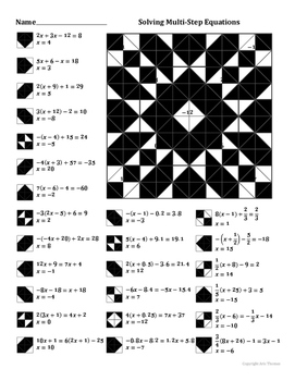 worksheet solving multi step equations