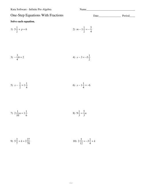 solving multi step equations with fractions worksheet pdf